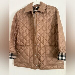 Burberry Beige Quilted Jacket with Check Lining